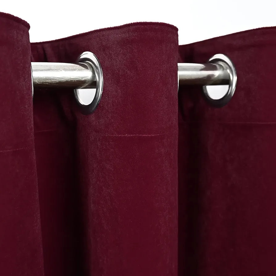 Divine Casa 7 Feet Velvet Blackout Door Curtain | Premium Thermal Insulated | Noise Reducing & Room Darkening Single Panel for Bedroom & Living Room